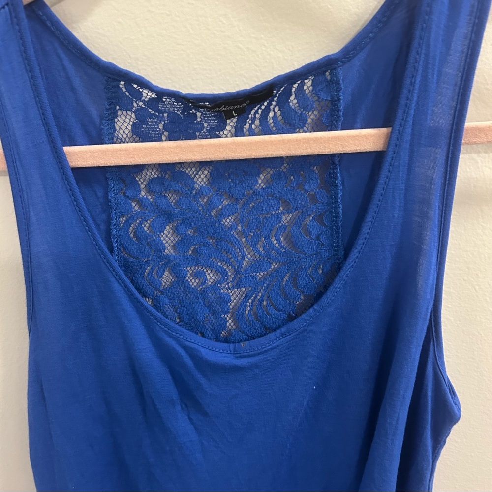 Ambiance Blue Lace Detail Women's Top Size Large - Picture 2 of 3